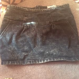 Washed out jean skirt