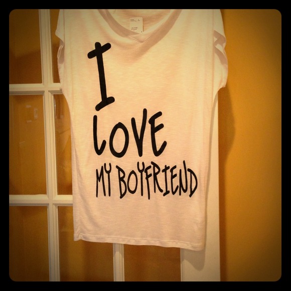 I love my boyfriend, sheer white top💗