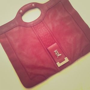 Authentic red L.A.M.B Carlisle Clutch