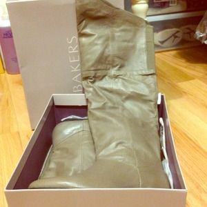 Brand new grey knee high boots
