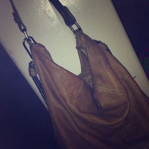 Brown Leather Hobo Style Bag