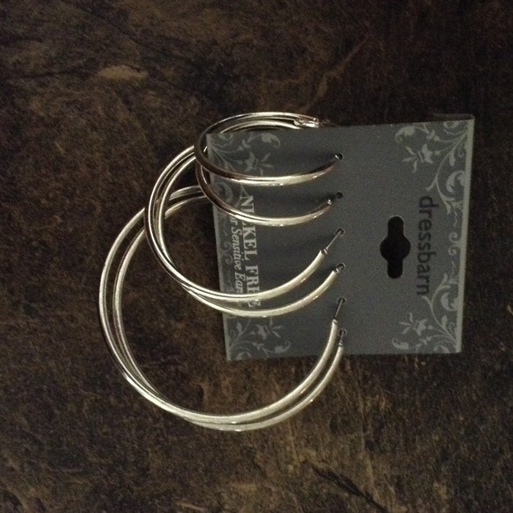 Three size hoop earrings nickel free