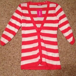 $13 through PP! Coral striped cardigan