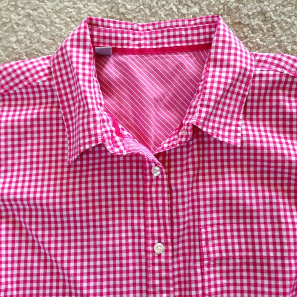 Pink Gingham Button down - Picture 2 of 3
