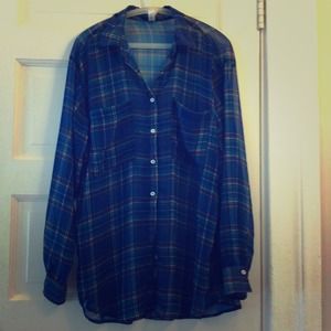 Sheer Button Down American Apparel Top