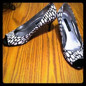Black and white heels