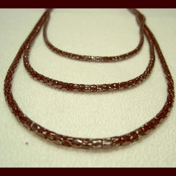 🚫SOLD🚫Black/gray 3 chain necklace - Picture 1 of 3