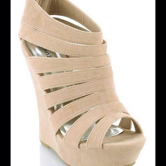 Brand New Tan Suede Wedges Size 8