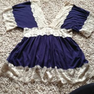 Blue and lace from shirt