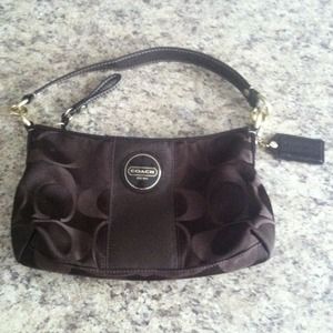 Brown small coach purse