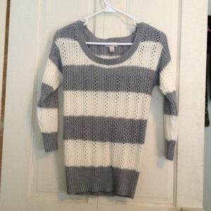 Grey and white sweater