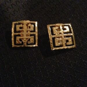 Gold tone givenchy clip on earrings