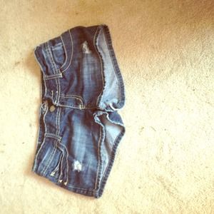 Jean shorts bought at Vanity.