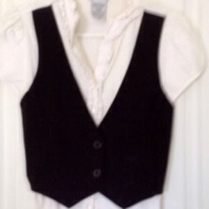 Ruffled collar shirt with built in vest.