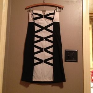 Sexy black and white dress