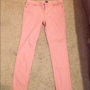Pink skinny leg jeans