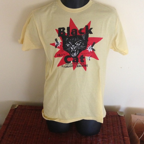 Urban Outfitters Black Cat Firecrackers Shirt
