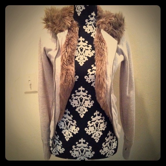 Faux fur lined casual jacket