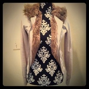 Faux fur lined casual jacket