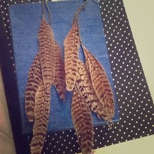 Long feather earrings