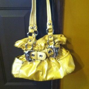 Yellow leather Kathy Van Zeeland medium purse
