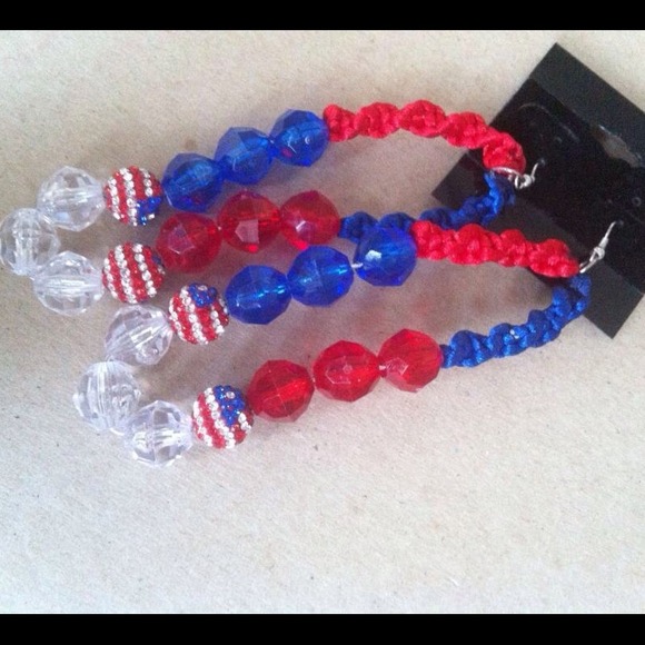 American flag pave earrings - Picture 1 of 1