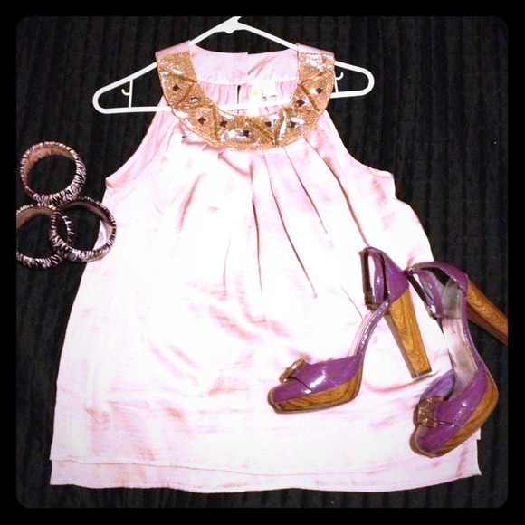 Lavender rhinestone top.