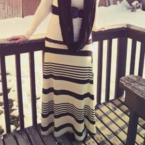 Striped maxi skirt