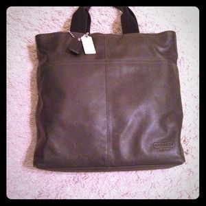 ** Reduced - Authentic Black leather Coach tote