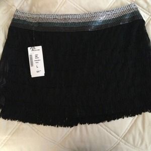 Reduced!! Black fringe skirt