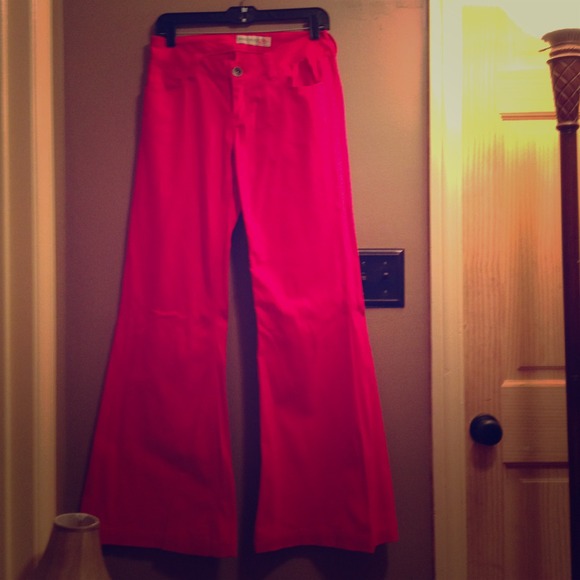 Bell bottom red jeans