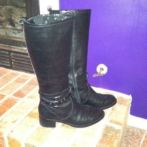 Black Leather Riding Boots