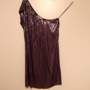 Michael kors metallic one shoulder mini dress
