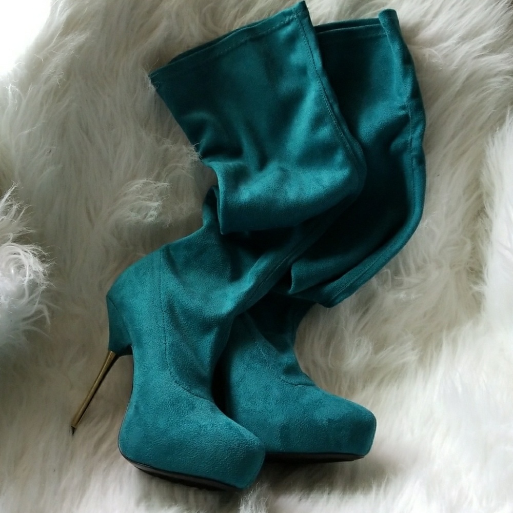 ✨Teal Suede Boots✨