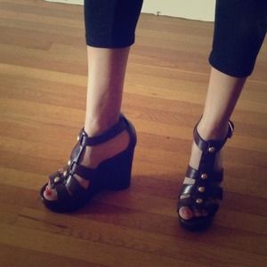 Kors Michael Kors Leather Wedge Sandals