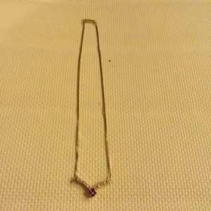 14k garnet and diamond necklace
