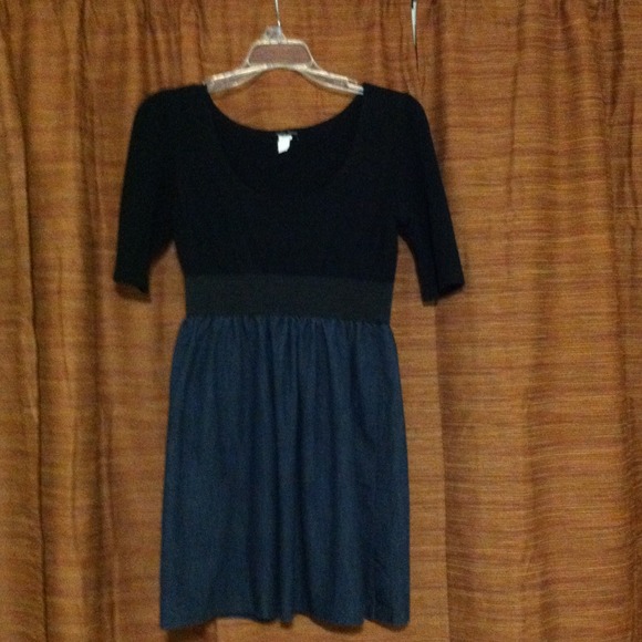 Denim & black dress