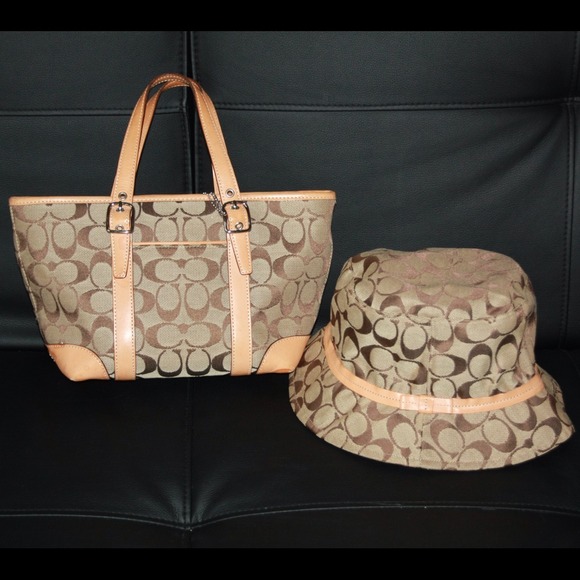 100% authentic pre-loved Coach tote and hat