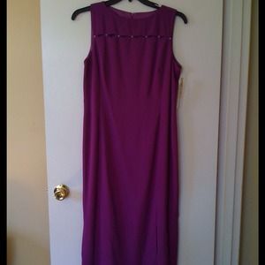 Raspberry  elegant dress. With organza wrap