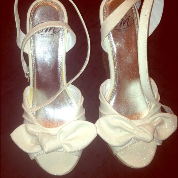 White wedge sandals