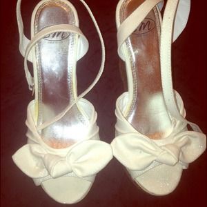 White wedge sandals