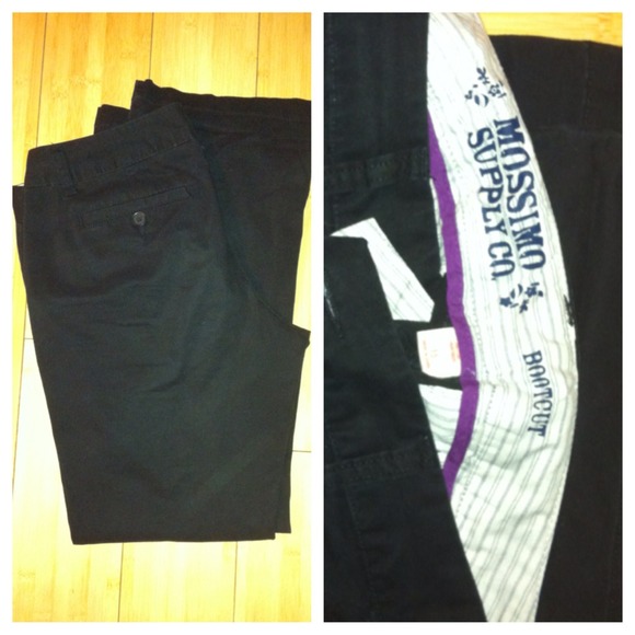 Black Bootcut Chinos