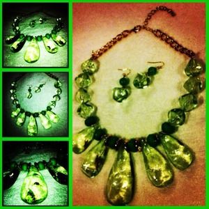 ICEY earring necklace set