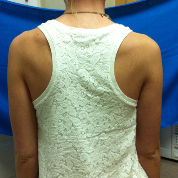 🚫SOLD🚫White Lace Racerback - Picture 2 of 3