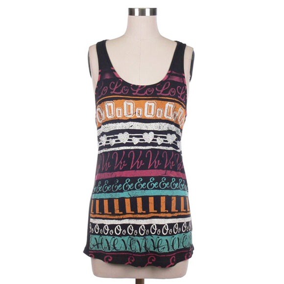 Letter print tank top. - Picture 1 of 3