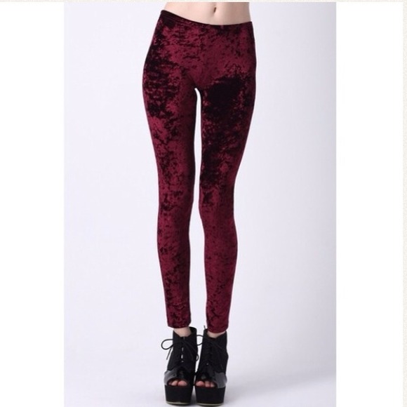 ❌TRADED❌ Red Velvet Leggings - Picture 2 of 3