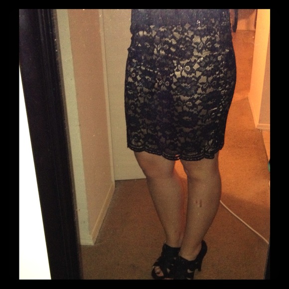 **SOLD!!** Black and Champagne Lace Skirt