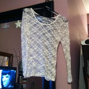 White L/S lace shirt