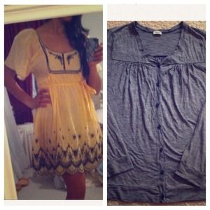 BUNDLE embroidered dress & striped shirt