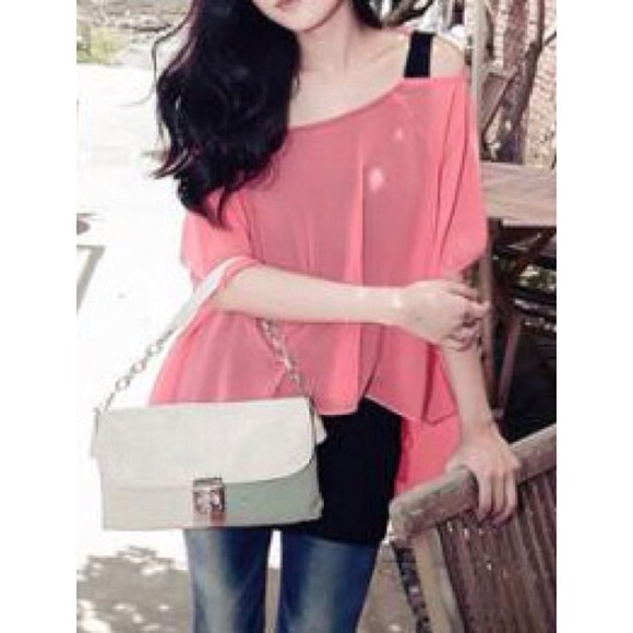 Tops - Coral Chiffon Blouse
